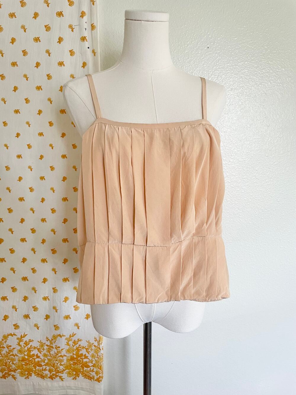 Vintage 1980s Kasper Original Silk Pleated Camisole Top Neusteters Size 12